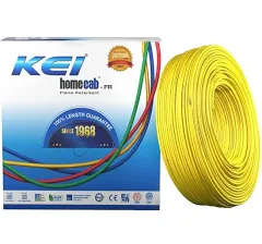 KEI FR PVC Housing Wire, Length: 90 m [0.50 sq. mm, Yellow]